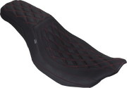 MUSTANG Low Squareback Seat - Double Diamond - Dark Cherry Stitch - FLH/FLT '23-'25 88514 DC