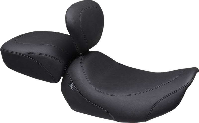 MUSTANG Wide Tripper™ Solo Seat - Backrest Receiver - Black Stitch - FLT/FLH '23-'25 89402