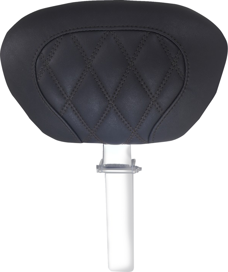 MUSTANG Driver Backrest - Double Diamond - Black Stitch - FLH/FLT '08-'25 89539