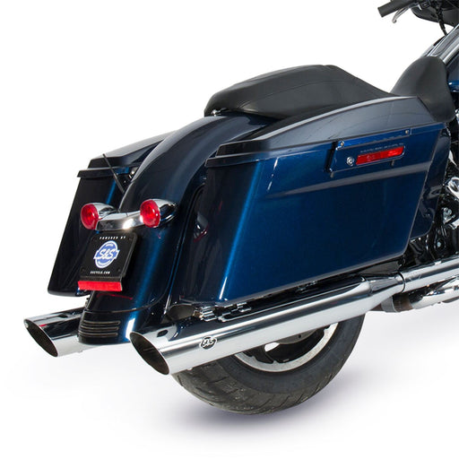 S&S CYCLE SLASH CUT SLIP-ONS for 1995–2016 HARLEY-DAVIDSON® TOURING MODELS and 2009–2021 TRIKE MODELS–Chrome - 550-0691 - PartsOutlet.com.au