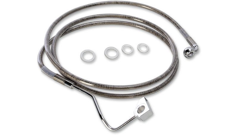 DRAG SPECIALTIES Brake Line - Front - +4" - Stainless Steel - FL '15-'22 - 615220-4