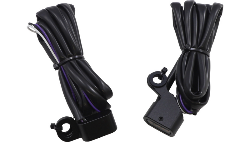 DRAG SPECIALTIES Marker Lights - Amber/White - Smoke Lens - 1-3/4" - Matte Black - Harley-Davidson '96-'17 - L22-0230DMBME