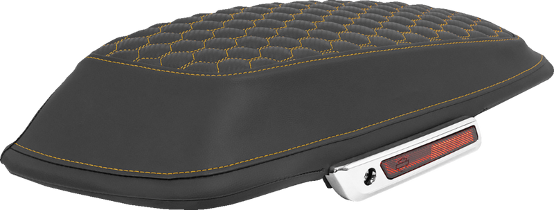 SADDLEMEN Saddlebag Lid Covers - Honeycomb - Gold Stitch - FLT/FLH '14-'25 L870-14-19007