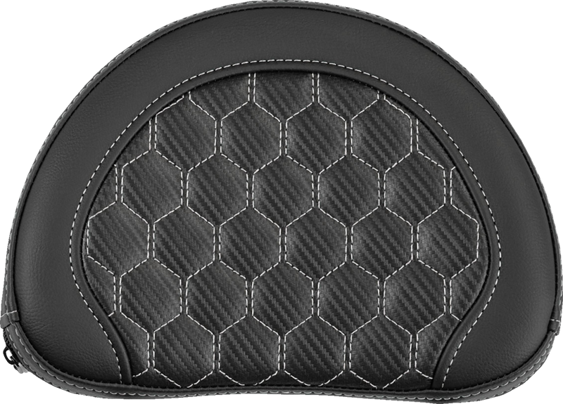 SADDLEMEN Contour Sissy Bar Pad - Honeycomb - Silver Stitch - Universal - 2" Thick 051319005