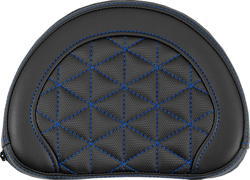 SADDLEMEN Contoured Sissy Bar Pad - Tri-Gripper - Blue Stitch - 2" Thick 051321101