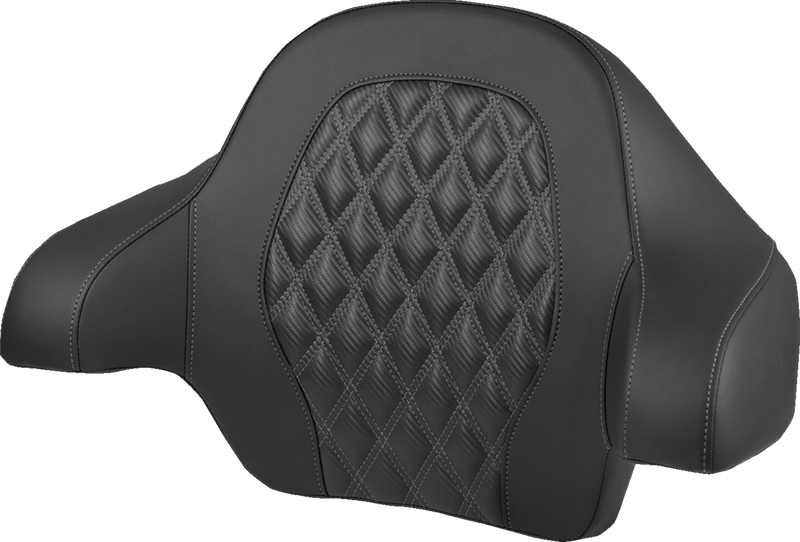 SADDLEMEN Tour-Pak® Backrest Pad - Lattice Stitch - Dark Gray Stitch - FL '14-'25 814-07-20702