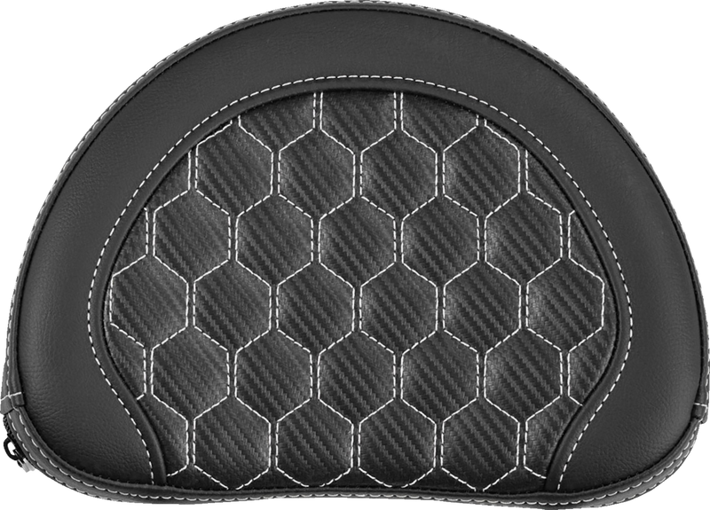 SADDLEMEN Contour Sissy Bar Pad - Honeycomb - White Stitch - Universal - 2" Thick 051319006