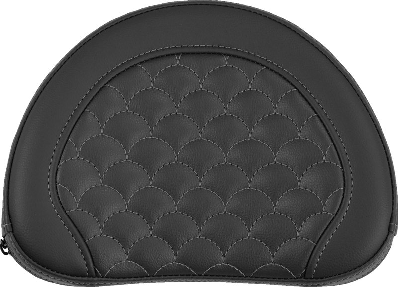 SADDLEMEN Contoured Sissy Bar Pad - Dragon Scale - Gray Stitch - 2" Thick 051320902