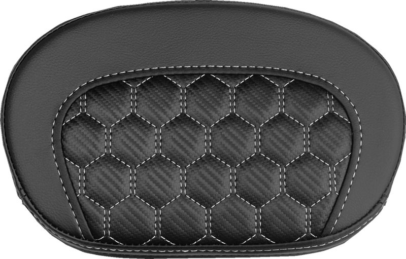 SADDLEMEN Mini Contour Sissy Bar Pad - Honeycomb - White Stitch 061019006