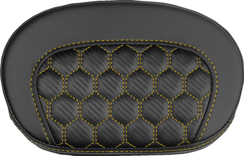 SADDLEMEN Mini Contour Sissy Bar Pad - Honeycomb - Gold Stitch 061019007
