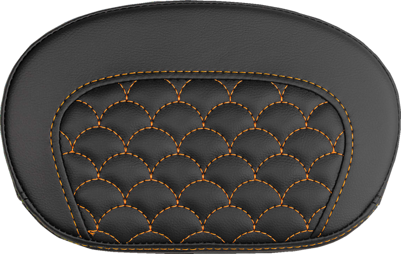 SADDLEMEN Mini Contour Sissy Bar Pad - Dragon Scale - Orange Stitch 061020903