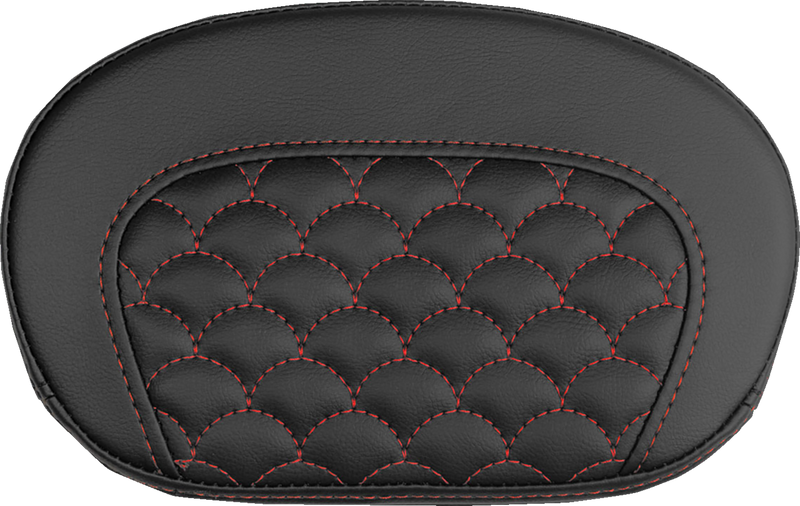 SADDLEMEN Mini Contour Sissy Bar Pad - Dragon Scale - Red Stitch 061020904