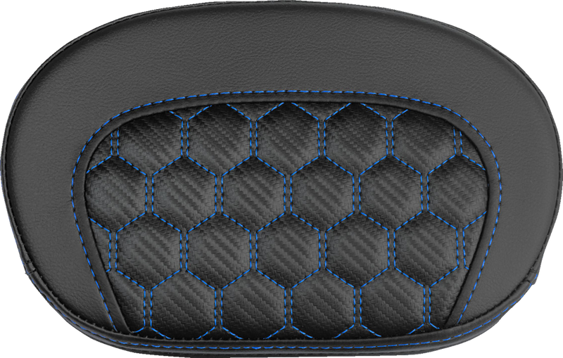 SADDLEMEN Mini Contour Sissy Bar Pad - Honeycomb - Blue Stitch 061019001