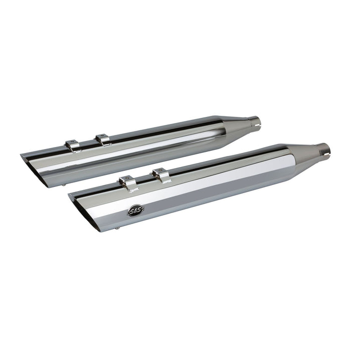 S&S CYCLE SLASH CUT SLIP-ONS for 1995–2016 HARLEY-DAVIDSON® TOURING MODELS and 2009–2021 TRIKE MODELS–Chrome - 550-0691 - PartsOutlet.com.au