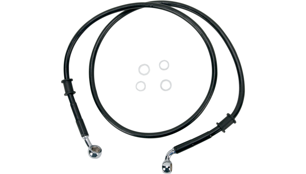 DRAG SPECIALTIES Brake Line - Front - Harley-Davidson 2008-2010 - Black 680210BLK - PartsOutlet.com.au