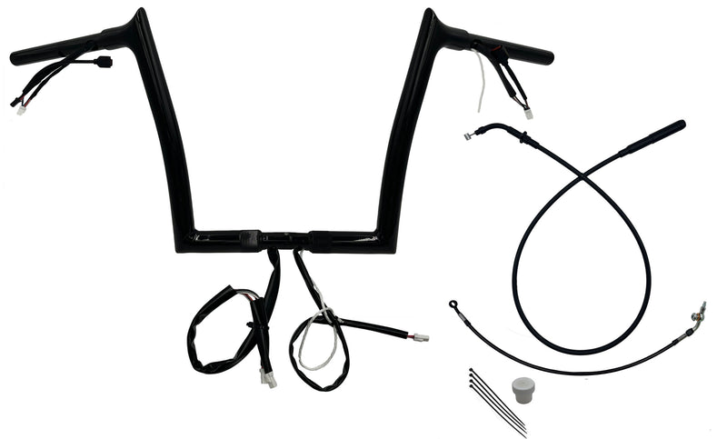 FAT BAGGERS INC. 1-1/4" EZ Install Pointed Top Handlebar - 12" - Black - FLTR '23-'25 - 949912-B