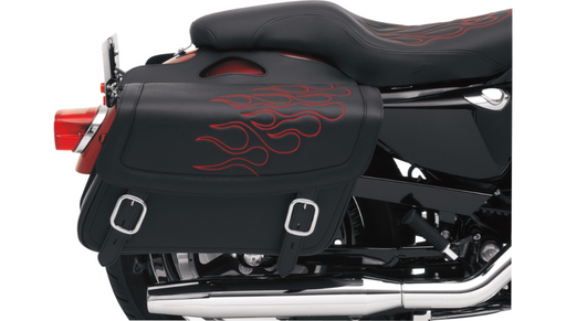 SADDLEMEN Flame Saddlebag - Red -Large X021-05-0412 - PartsOutlet.com.au