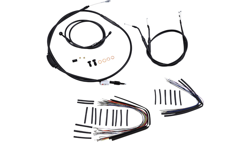 BURLY BRAND Control Kit - 12" Ape Hanger Handlebars - Harley-Davidson '07-'11 - B30-1039