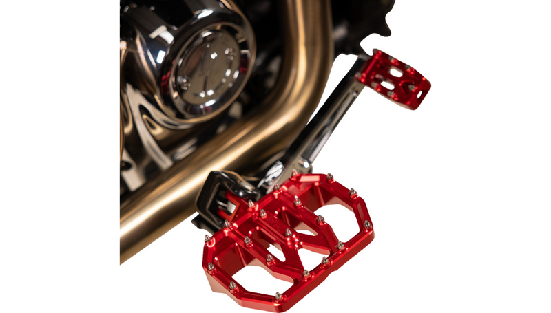 THRASHIN SUPPLY Mini Aggressor Floorboards - Red - Rear - Harley-Davidson '72-'25 - TSC-2031-2-D