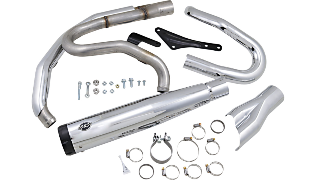 S&S CYCLE 2:1 Exhaust for Wide Chassis M8 Softail - 2018+ Fat Boy & Breakout - Chrome 550-0858 - PartsOutlet.com.au