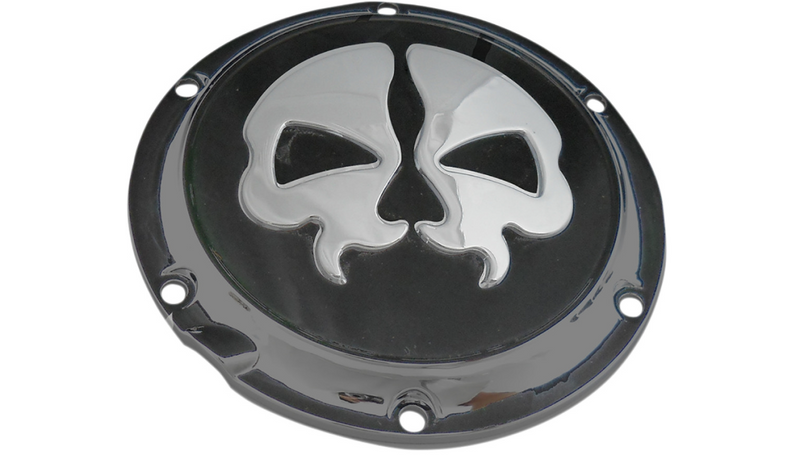 DRAG SPECIALTIES Split Skull Derby Cover - Harley-Davidson 2004-2022 - Black 78044B - PartsOutlet.com.au