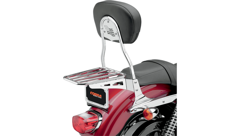 COBRA Sissy Bar Luggage Rack - Chrome - Tubular 02-3500 - PartsOutlet.com.au