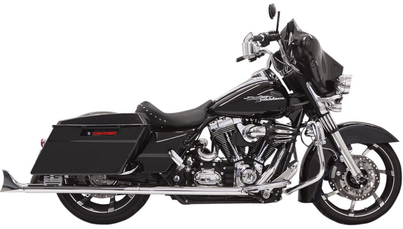 BASSANI XHAUST Fishtail Mufflers - Chrome - w/ Baffle - 33" - 95-'16 Touring 1F27E33
