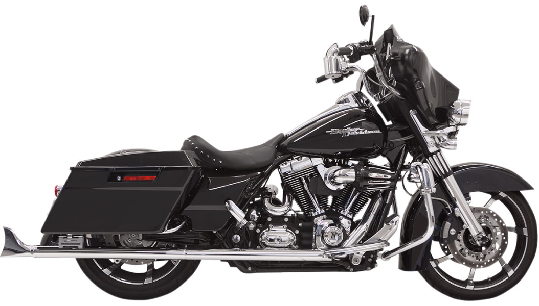 BASSANI XHAUST Fishtail Mufflers - Chrome - w/ Baffle - 33" - 95-'16 Touring 1F27E33