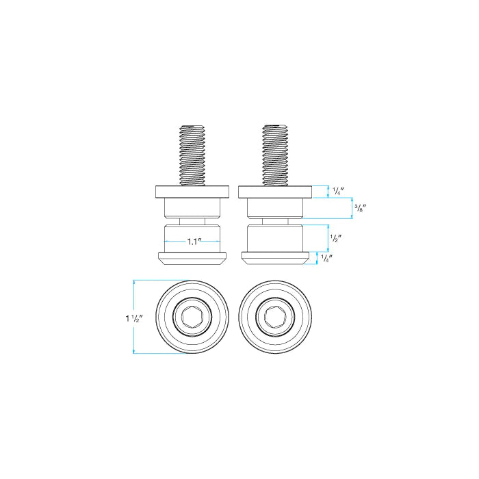 BILTWELL Riser Bushings - Solid - Chrome 6908-105 - PartsOutlet.com.au