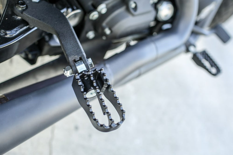 BURLY BRAND MX Footpegs - Passenger - Black/Chrome - 2018-2023 - B13-1008B - PartsOutlet.com.au