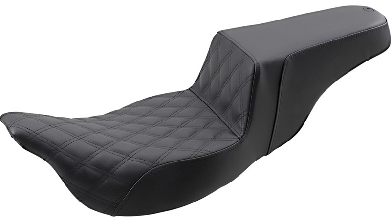 SADDLEMEN Step Up Seat - Lattice Stitched - FL '08-'23 HD Touring - Street/ Road/ Electra - 808-07B-172E - PartsOutlet.com.au