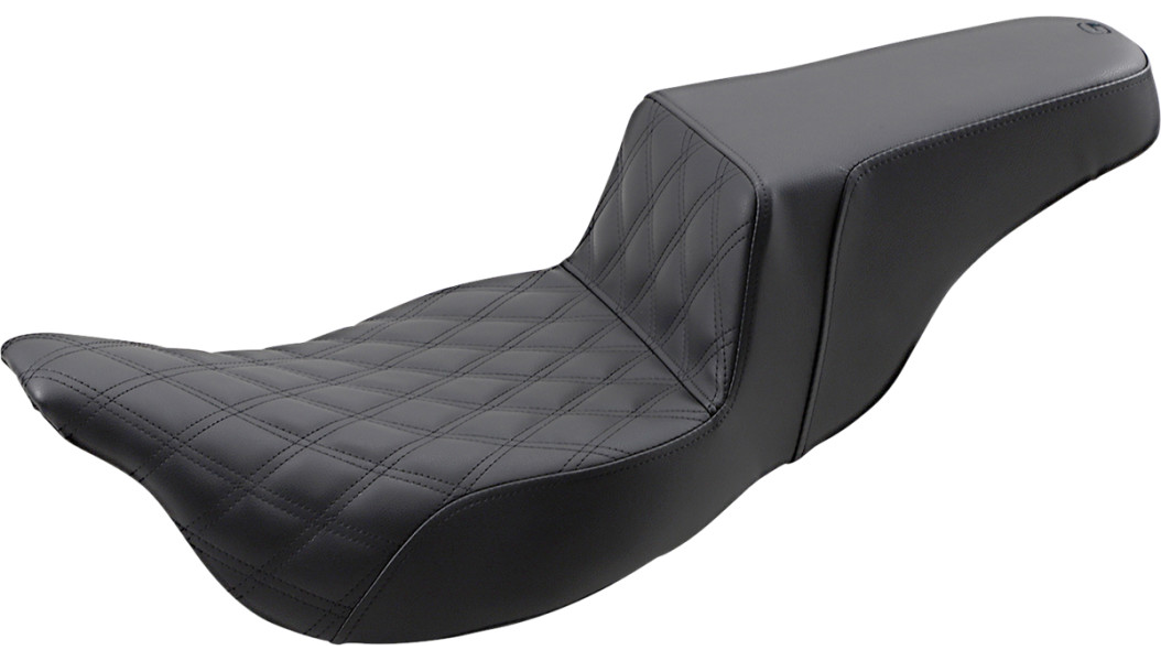 SADDLEMEN Step Up Seat - Lattice Stitched - FL '08-'23 HD Touring - Street/ Road/ Electra - 808-07B-172E - PartsOutlet.com.au