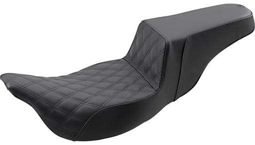 SADDLEMEN Step Up Seat - Lattice Stitched - FL '08-'23 HD Touring - Street/ Road/ Electra - 808-07B-172E - PartsOutlet.com.au