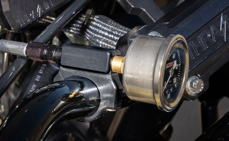 FEULING PARTS Oil Pressure Gauge Mount - 1" - Black - 9050