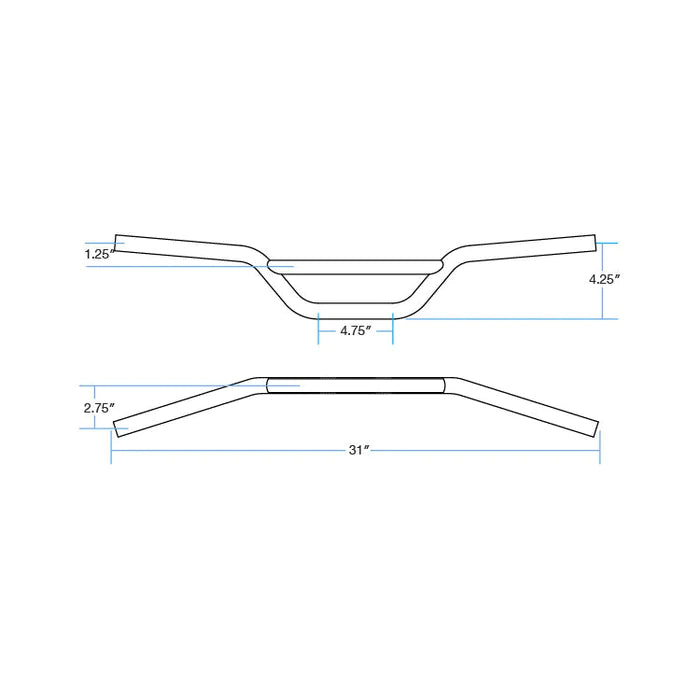 BILTWELL Handlebar - Moto - 7/8" - Chrome - SMOOTH - 6116-1052