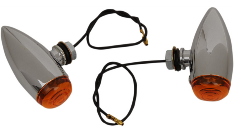 DRAG SPECIALTIES Bullet LED Marker Lights Pair - Smooth - 3" / 76,2 MM - Amber - 20-6589SA-BC202