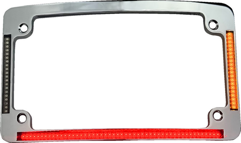 CUSTOM DYNAMICS License Plate Frame - All-In-One Auxiliary - LED - Chrome TF05-2026-C