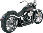 VANCE & HINES Shortshots Staggered Exhaust System - Matte Black Ceramic - Softail 47222