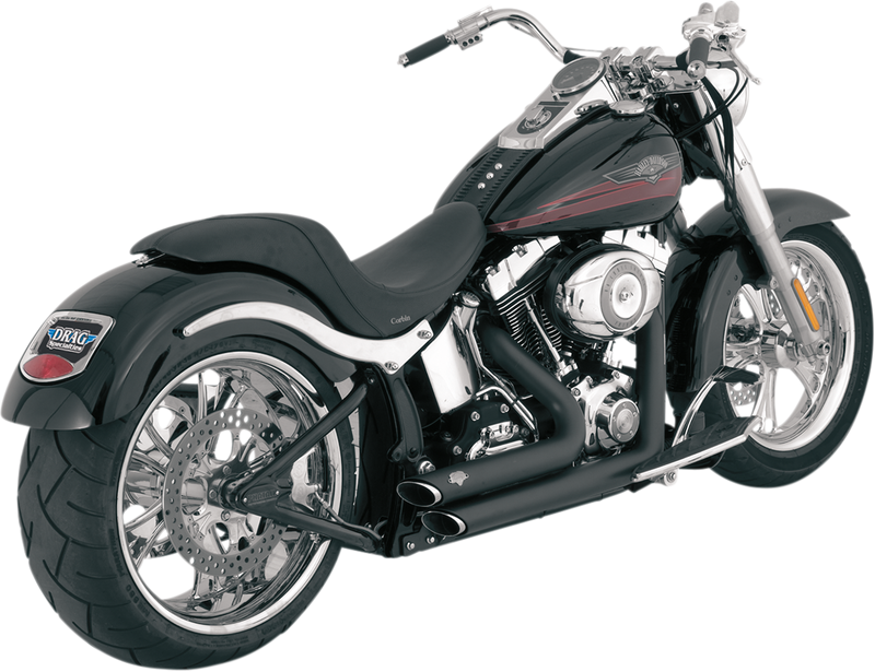 VANCE & HINES Shortshots Staggered Exhaust System - Matte Black Ceramic - Softail 47222