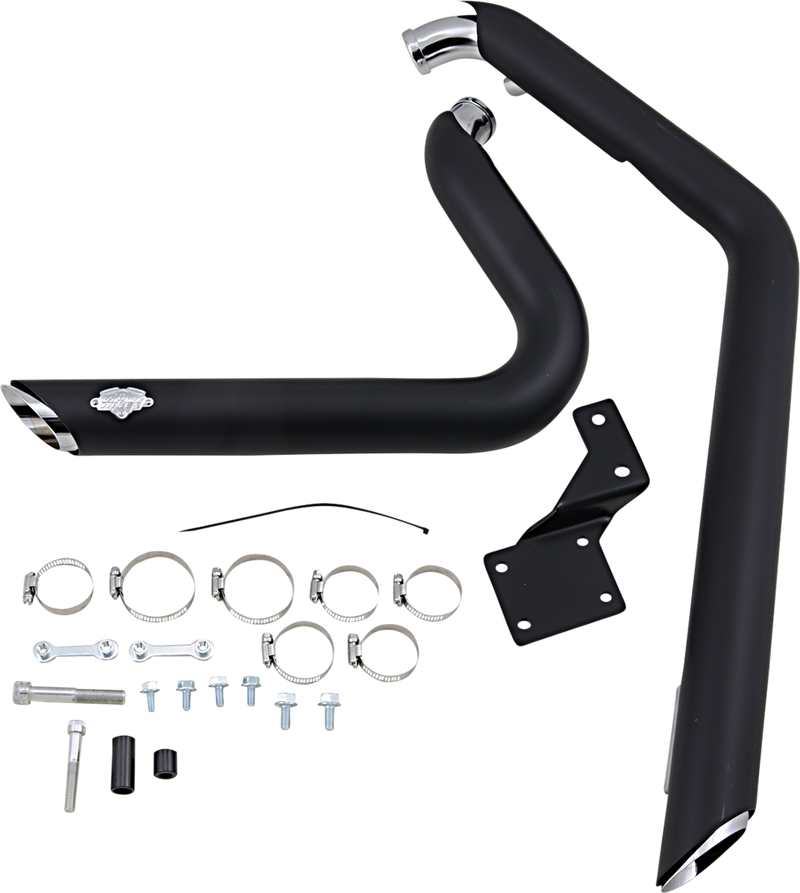 VANCE & HINES Shortshots Staggered Exhaust System - Matte Black Ceramic - Softail 47222