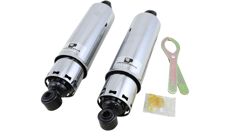 PROGRESSIVE SUSPENSION 412 Series Shock - 12" - Harley-Davidson Big Twin '73-'86 - Standard - Chrome - H-D - 412-4035C