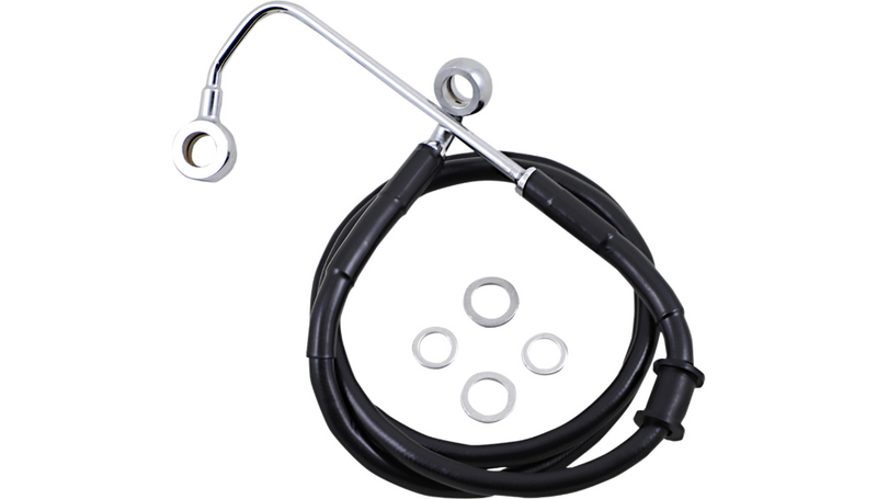 DRAG SPECIALTIES Brake Line - +10" - Black - '15-'17 Softail - 618302-10BLK