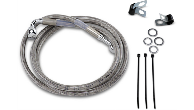 DRAG SPECIALTIES Brake Line - Front - +4" - Stainless Steel - FXD '84-'05 - 640115-4