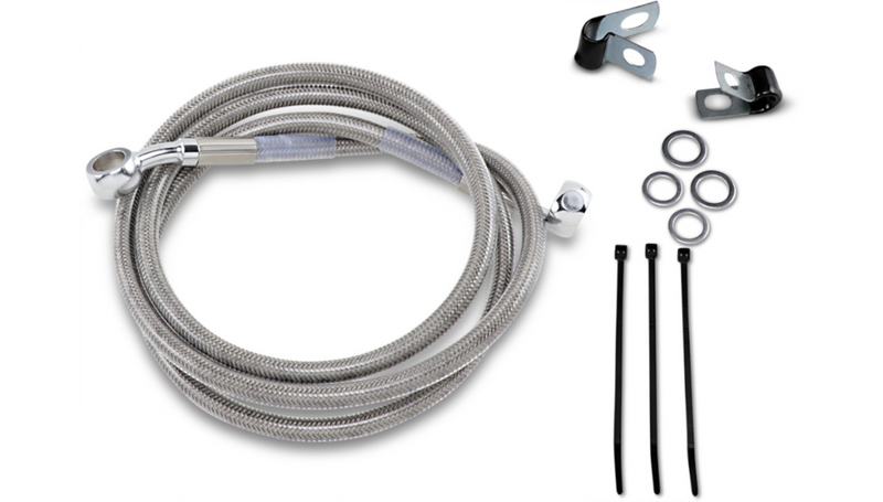 DRAG SPECIALTIES Brake Line - Front - +4" - Stainless Steel - Softail '99-'07 - 640210-4