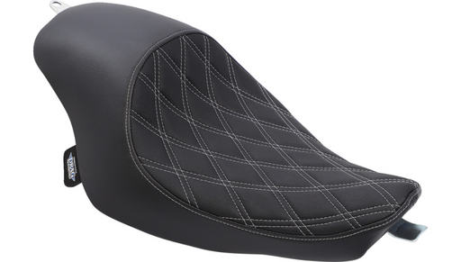 DRAG SPECIALTIES 3/4 Solo Seat - Double Diamond - Silver Stitch - Sportster XL 04+ -Vinyl 0804-0745 - PartsOutlet.com.au