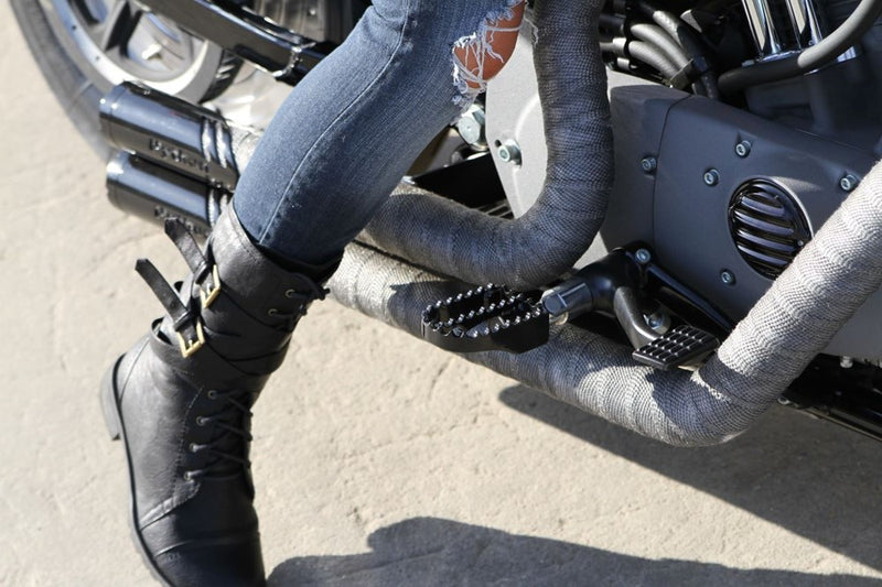 BURLY BRAND MX Footpegs - Driver - Black/Chrome - '18-'23 - B13-1007B - PartsOutlet.com.au
