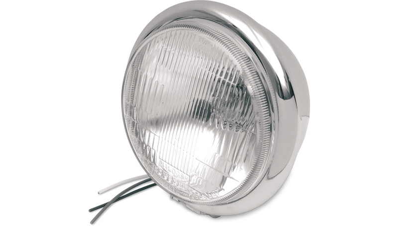 DRAG SPECIALTIES Bottom Mount H4 Headlight - 5-3/4" - Chrome - 20-6002HD-BXLB1