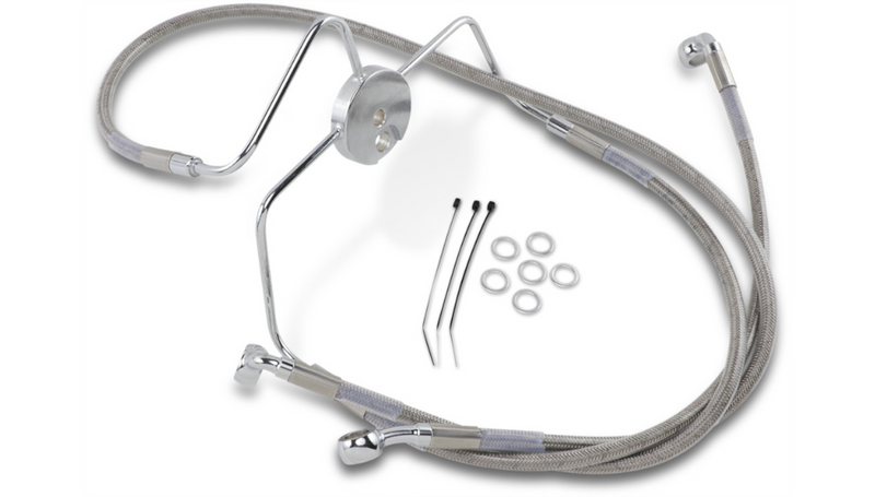 DRAG SPECIALTIES Brake Line - Front - +4" - Stainless Steel - FL '94-'07 - 644410-4