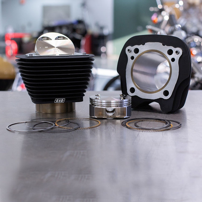 S&S CYCLE M8 Big Bore Kit, 114 to 128, Black with no Highlighting, 4.250 bore x 4.5 stroke 910-0685 - PartsOutlet.com.au
