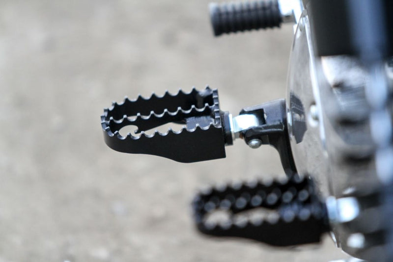 BURLY BRAND MX Footpegs - Driver - Black/Chrome - '18-'23 - B13-1007B - PartsOutlet.com.au